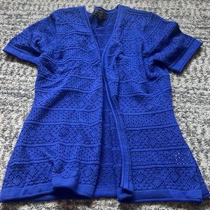 Joseph A Cobalt cobalt Blue Eyelet Blouse MP medium petite